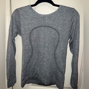 Lululemon Athletica Grey Long-Sleeve Workout Top